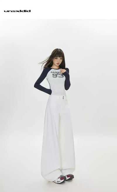 Lazy Front Pockets Wide Leg Jeans-korean-fashion-Jeans-Lazy's Closet-OH Garments