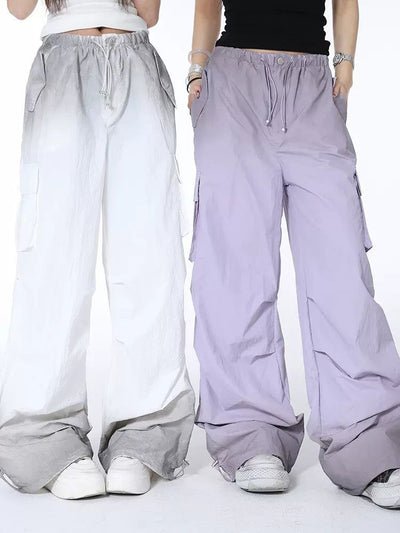 Lazy Gradient Elastic Waist Track Pants-korean-fashion-Pants-Lazy's Closet-OH Garments