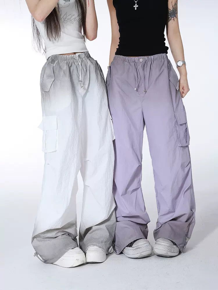 Lazy Gradient Elastic Waist Track Pants-korean-fashion-Pants-Lazy's Closet-OH Garments