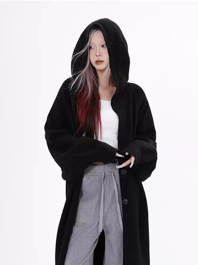 Lazy Hooded Knit Long Cardigan-korean-fashion-Cardigan-Lazy's Closet-OH Garments