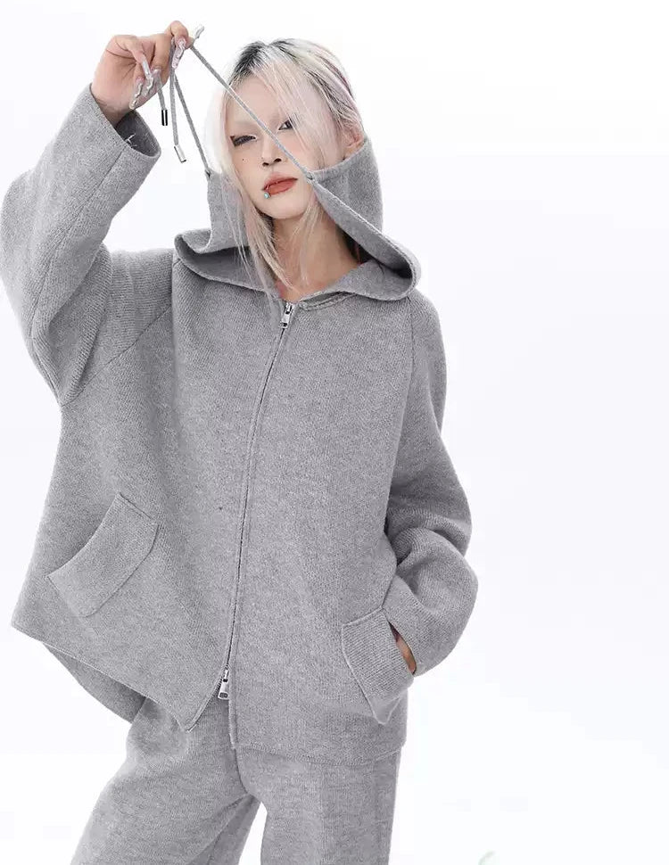 Lazy Hooded Relaxed Fit Sweater-korean-fashion-Sweater-Lazy's Closet-OH Garments