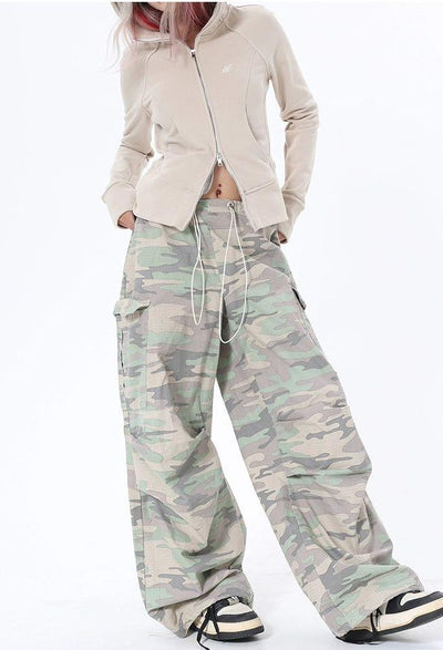 Lazy Light Camouflage Cargo Pants-korean-fashion-Pants-Lazy's Closet-OH Garments