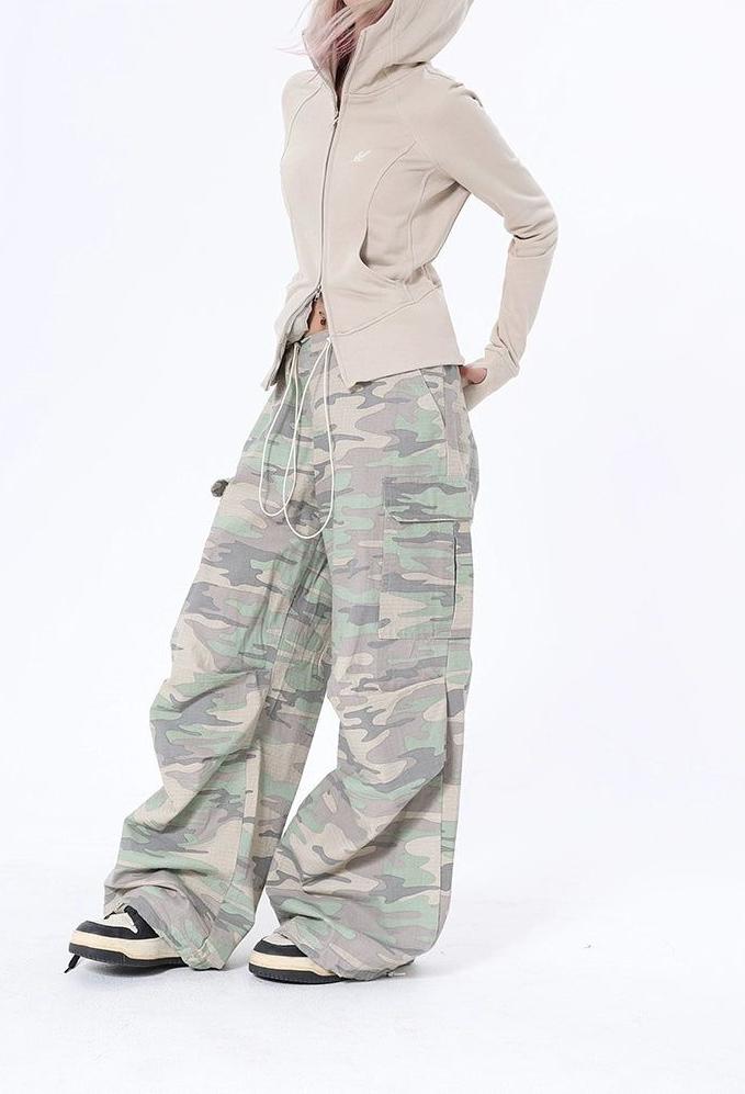 Lazy Light Camouflage Cargo Pants-korean-fashion-Pants-Lazy's Closet-OH Garments