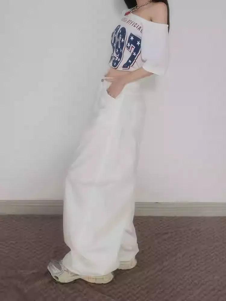 Lazy Mid-Waist Plain Wide Leg Pants-korean-fashion-Pants-Lazy's Closet-OH Garments