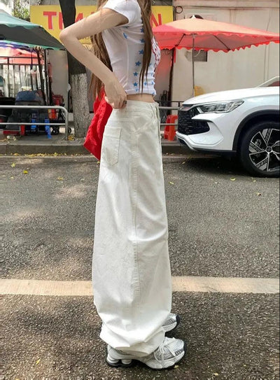 Lazy Mid-Waist Plain Wide Leg Pants-korean-fashion-Pants-Lazy's Closet-OH Garments