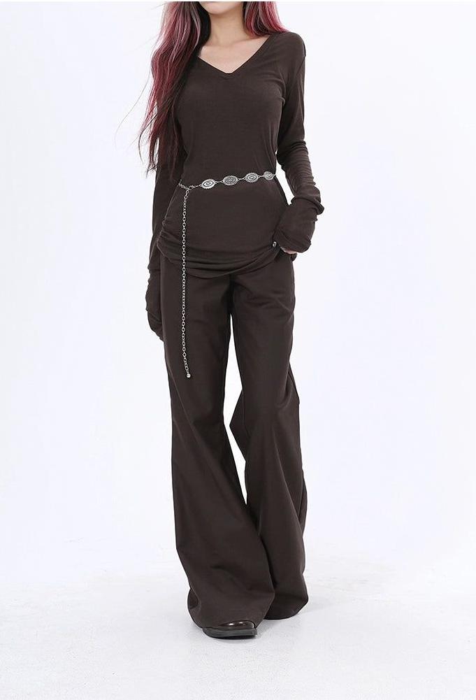 Lazy Minimal Color Flare Pants-korean-fashion-Pants-Lazy's Closet-OH Garments