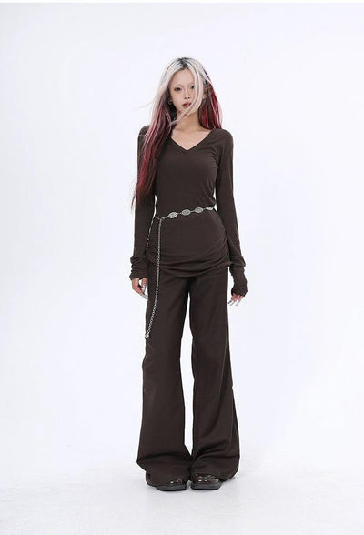 Lazy Minimal Color Flare Pants-korean-fashion-Pants-Lazy's Closet-OH Garments