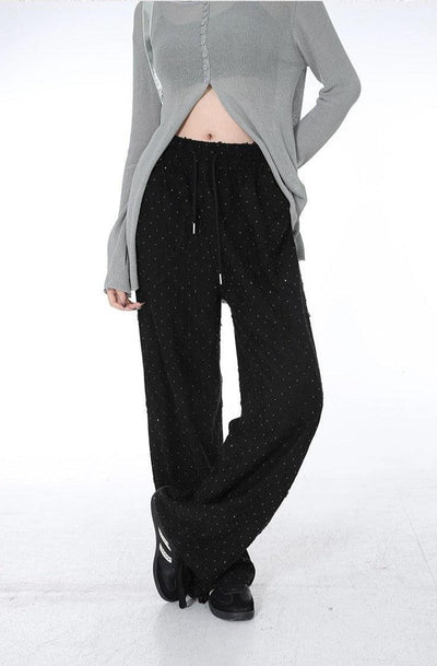 Lazy Minimal Scattered Beads Pants-korean-fashion-Pants-Lazy's Closet-OH Garments