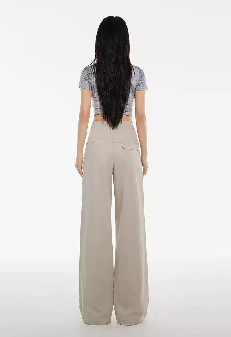 Lazy Pleated High Waisted Cargo Pants-korean-fashion-Pants-Lazy's Closet-OH Garments