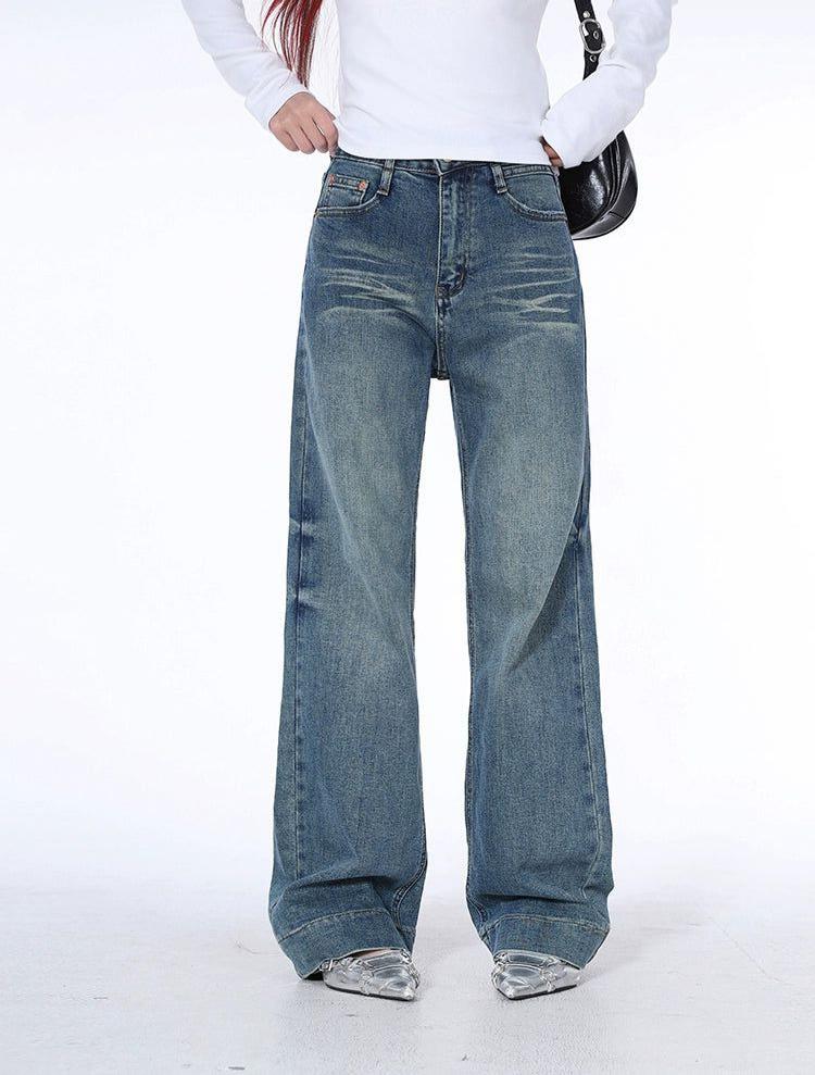 Lazy Scratch & Bleach Jeans-korean-fashion-Jeans-Lazy's Closet-OH Garments