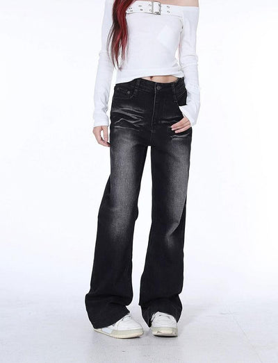 Lazy Scratch & Bleach Jeans-korean-fashion-Jeans-Lazy's Closet-OH Garments