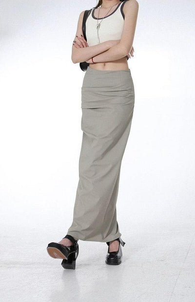 Lazy Side Slit Long Skirt-korean-fashion-Skirt-Lazy's Closet-OH Garments