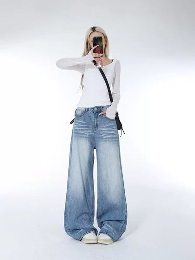 Lazy Slant Pocket Whiskered Jeans-korean-fashion-Jeans-Lazy's Closet-OH Garments
