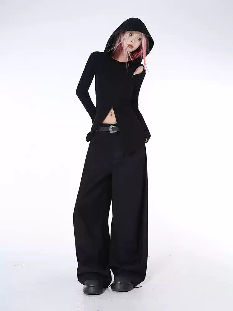 Lazy Sleek Curved Seam Wide Pants-korean-fashion-Pants-Lazy's Closet-OH Garments