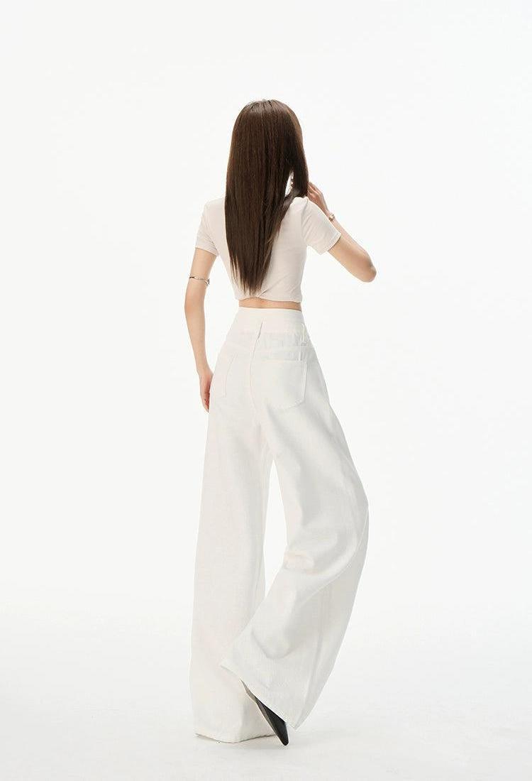 Lazy Sleek High Waist Wide Jeans-korean-fashion-Jeans-Lazy's Closet-OH Garments