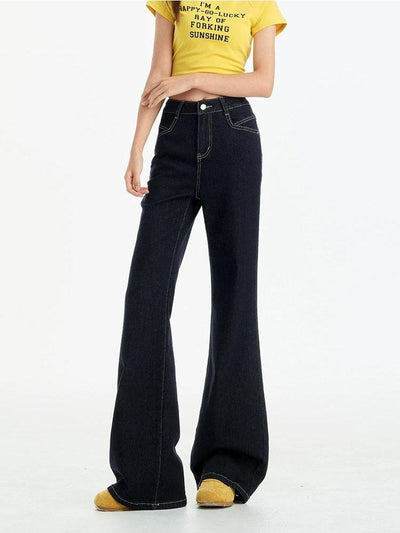 Lazy Slim Fit Flared Jeans-korean-fashion-Jeans-Lazy's Closet-OH Garments