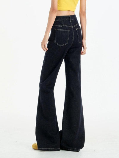 Lazy Slim Fit Flared Jeans-korean-fashion-Jeans-Lazy's Closet-OH Garments