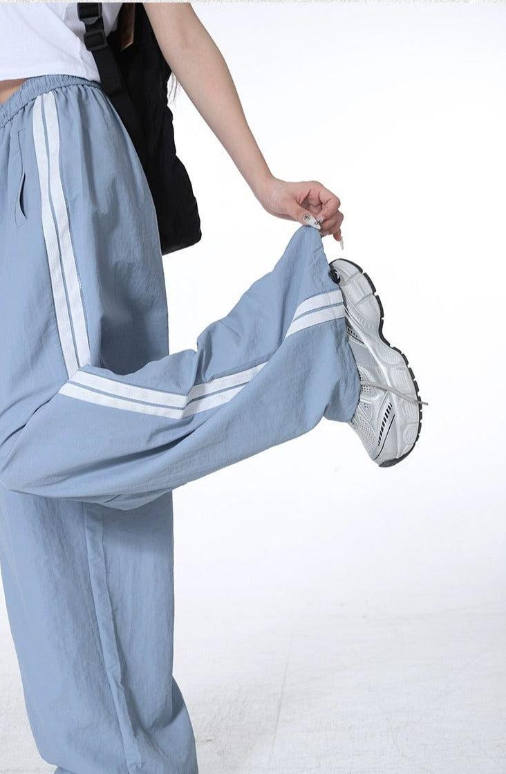 Lazy Sports Wide Track Pants-korean-fashion-Pants-Lazy's Closet-OH Garments