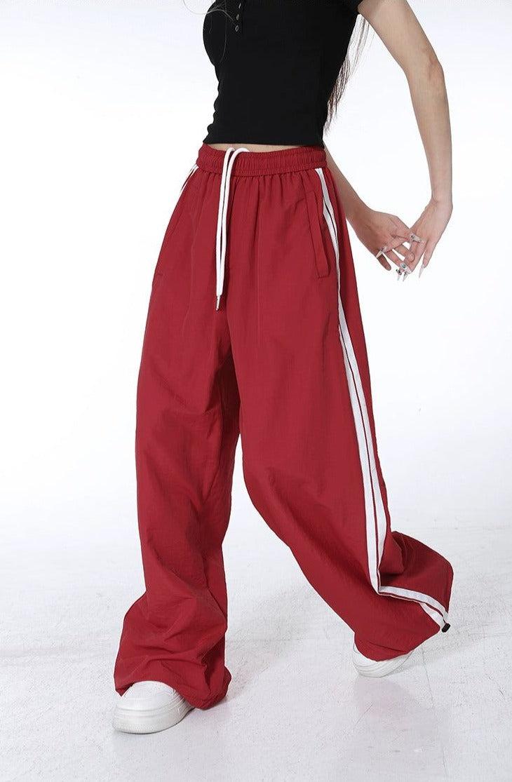 Lazy Sports Wide Track Pants-korean-fashion-Pants-Lazy's Closet-OH Garments
