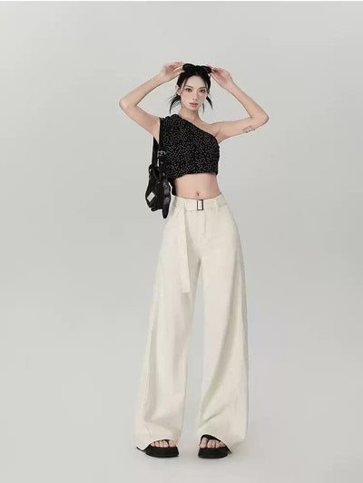 Lazy Strapped Belt Trousers-korean-fashion-Trousers-Lazy's Closet-OH Garments