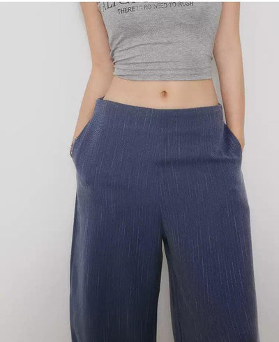 Lazy Striped Drape Wide Pants-korean-fashion-Pants-Lazy's Closet-OH Garments