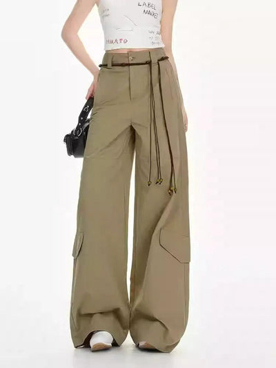 Lazy Structured Boot Cut Cargo Pants-korean-fashion-Pants-Lazy's Closet-OH Garments