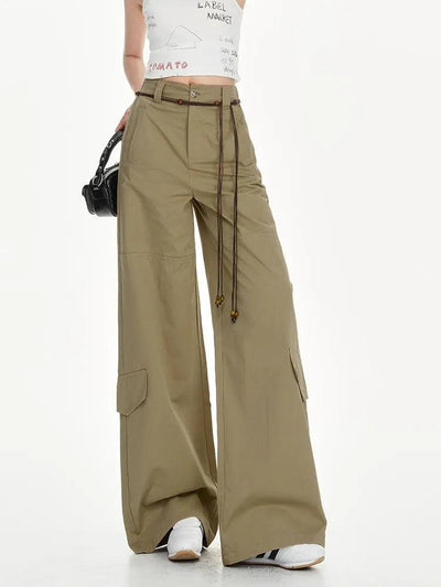 Lazy Structured Boot Cut Cargo Pants-korean-fashion-Pants-Lazy's Closet-OH Garments