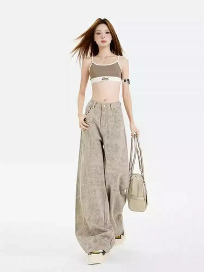 Lazy Structured Tie Dye Print Pants-korean-fashion-Pants-Lazy's Closet-OH Garments