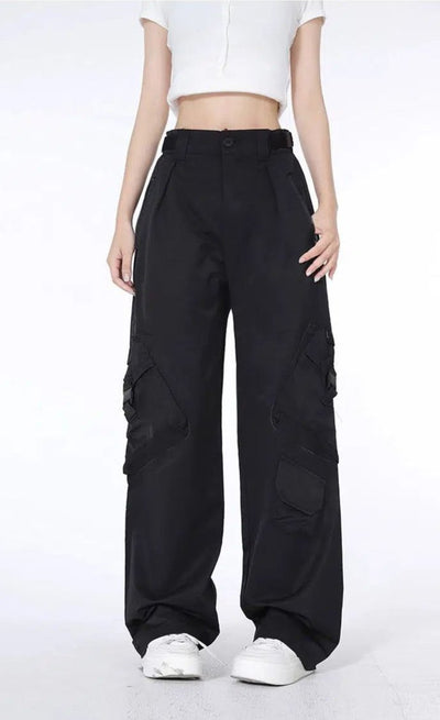 Lazy Tilted Pockets Cargo Pants-korean-fashion-Pants-Lazy's Closet-OH Garments