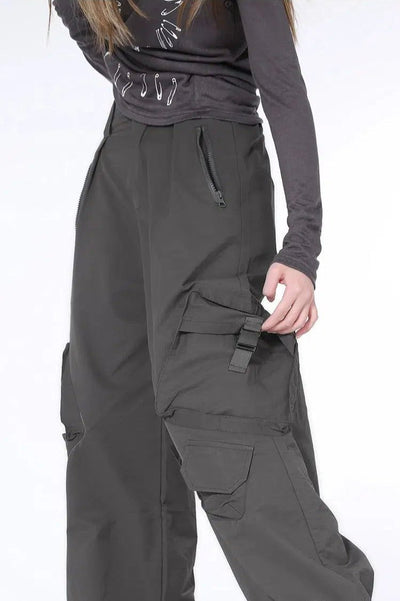 Lazy Tilted Pockets Cargo Pants-korean-fashion-Pants-Lazy's Closet-OH Garments