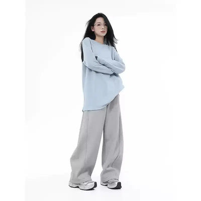 Lazy Versatile Side Pockets Wide Pants-korean-fashion-Pants-Lazy's Closet-OH Garments