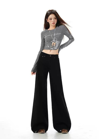 Lazy Versatile Wide Leg Pants-korean-fashion-Pants-Lazy's Closet-OH Garments