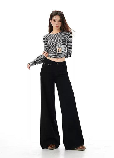 Lazy Versatile Wide Leg Pants-korean-fashion-Pants-Lazy's Closet-OH Garments