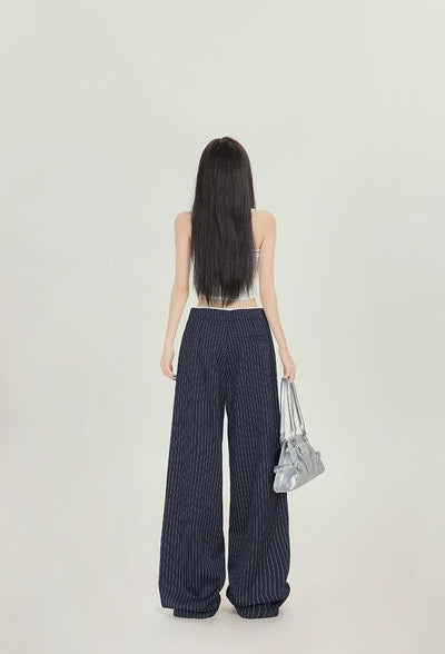 Lazy Vertical Stripes Drawstring Pants-korean-fashion-Pants-Lazy's Closet-OH Garments