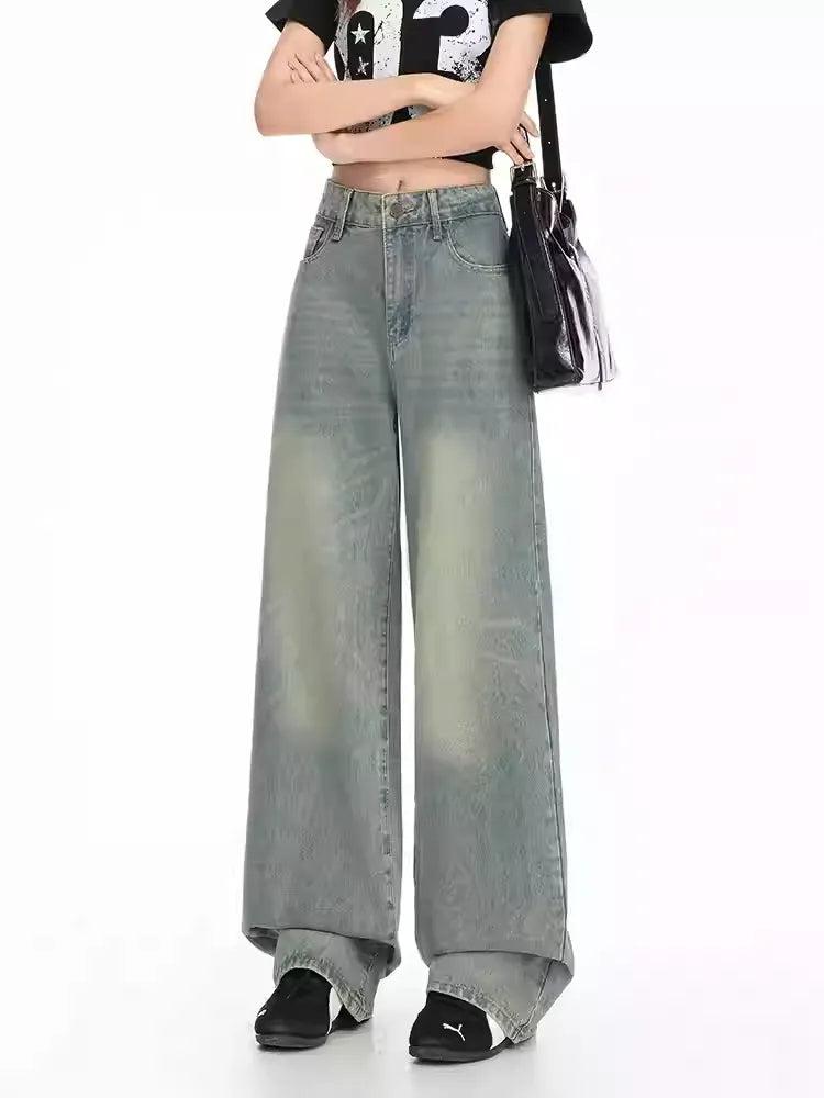 Lazy Washed Cat Whiskers Straight Jeans-korean-fashion-Jeans-Lazy's Closet-OH Garments