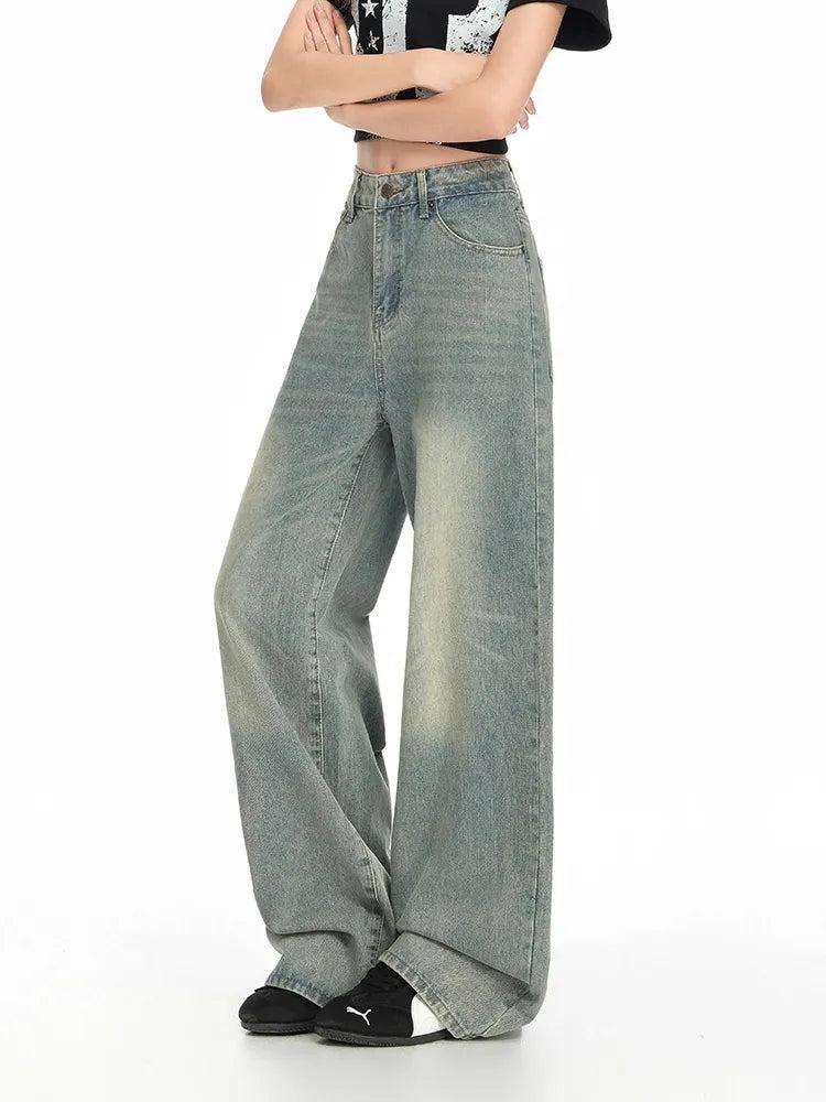 Lazy Washed Cat Whiskers Straight Jeans-korean-fashion-Jeans-Lazy's Closet-OH Garments