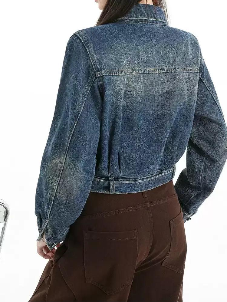 Lazy Washed Leather Flap Pocket Denim Jacket-korean-fashion-Jacket-Lazy's Closet-OH Garments