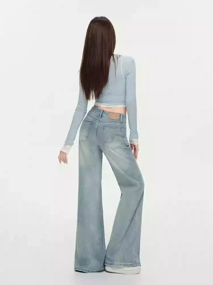 Lazy Washed Slim Fit Stretch Flared Jeans-korean-fashion-Jeans-Lazy's Closet-OH Garments