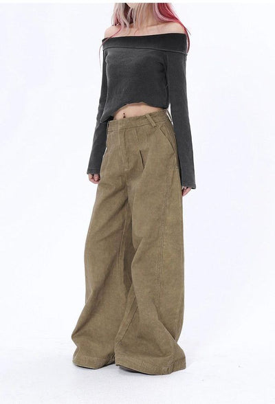 Lazy Washed Suede Leather Pants-korean-fashion-Pants-Lazy's Closet-OH Garments