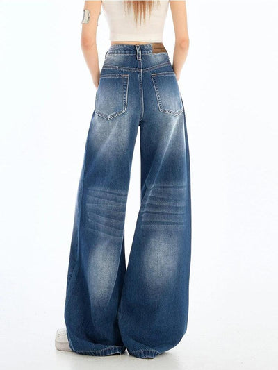 Lazy Washed Whiskers Scimitar Jeans-korean-fashion-Jeans-Lazy's Closet-OH Garments