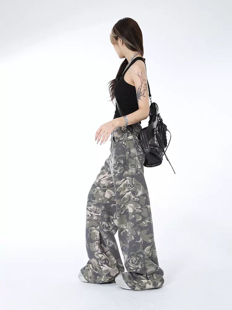 Lazy Water Ripple Camo Jeans-korean-fashion-Jeans-Lazy's Closet-OH Garments