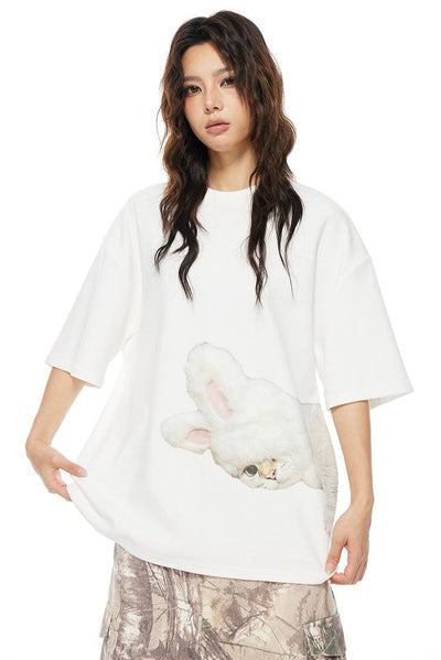 Light Bunny Hoodie Cat T-Shirt-korean-fashion-T-Shirt-Light's Closet-OH Garments