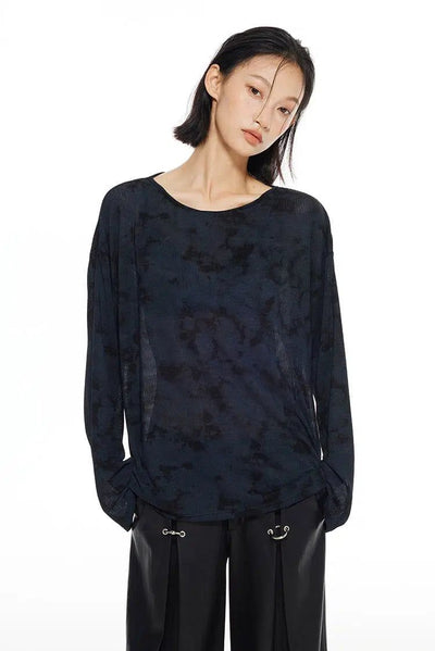 Light Ink Splatter Long Sleeve T-Shirt-korean-fashion-T-Shirt-Light's Closet-OH Garments