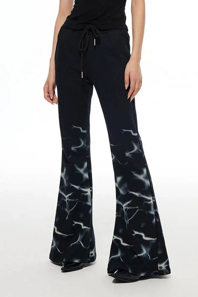 Light Marble Streaks Flare Pants-korean-fashion-Pants-Light's Closet-OH Garments