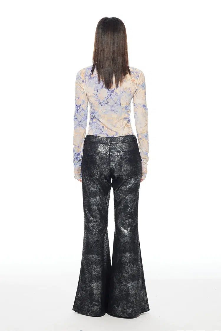 Light Metallic Shine Flare Pants-korean-fashion-Pants-Light's Closet-OH Garments