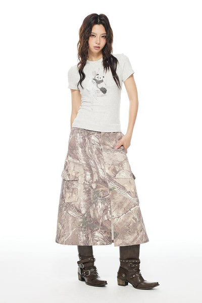 Light Panda and Lace Slim T-Shirt-korean-fashion-T-Shirt-Light's Closet-OH Garments