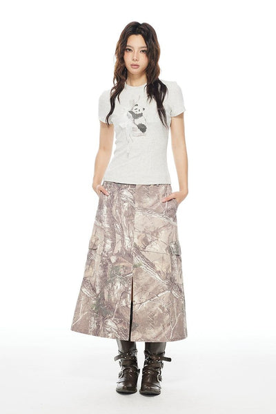 Light Panda and Lace Slim T-Shirt-korean-fashion-T-Shirt-Light's Closet-OH Garments
