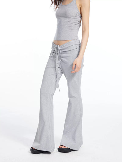 Light Pleated String Flared Pants-korean-fashion-Pants-Light's Closet-OH Garments
