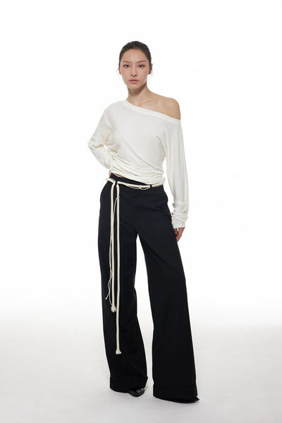 Light Rope Belted Straight Trousers-korean-fashion-Trousers-Light's Closet-OH Garments