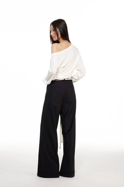 Light Rope Belted Straight Trousers-korean-fashion-Trousers-Light's Closet-OH Garments